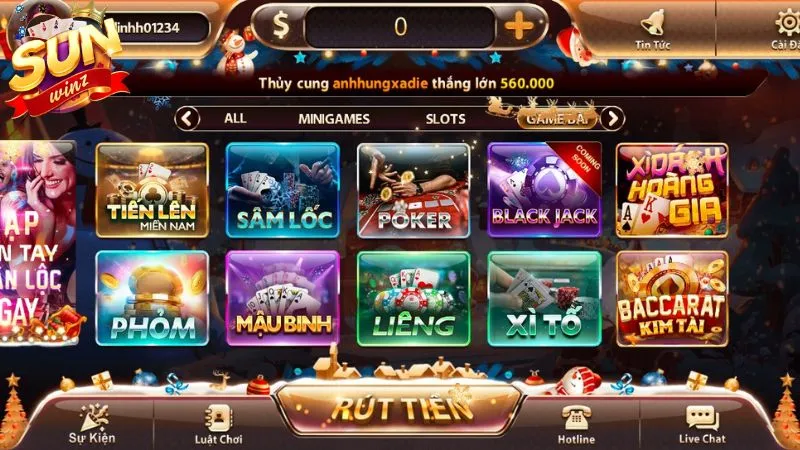 Chơi game bài Xì dách Hoàng Gia Sunwin nhận thưởng 